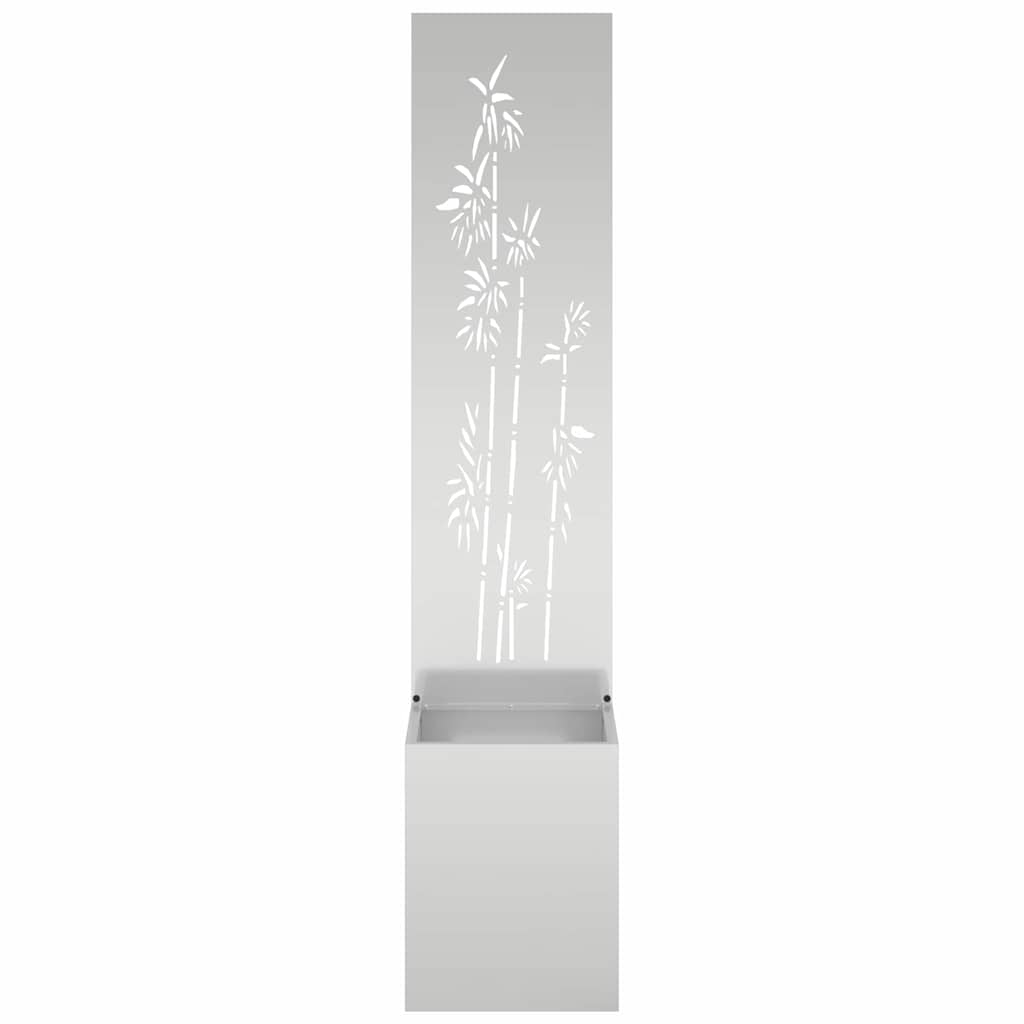 vidaXL Γλάστρα Κήπου με Διακοσμητική Πάνελ Ασημί 32 x 140 εκ.