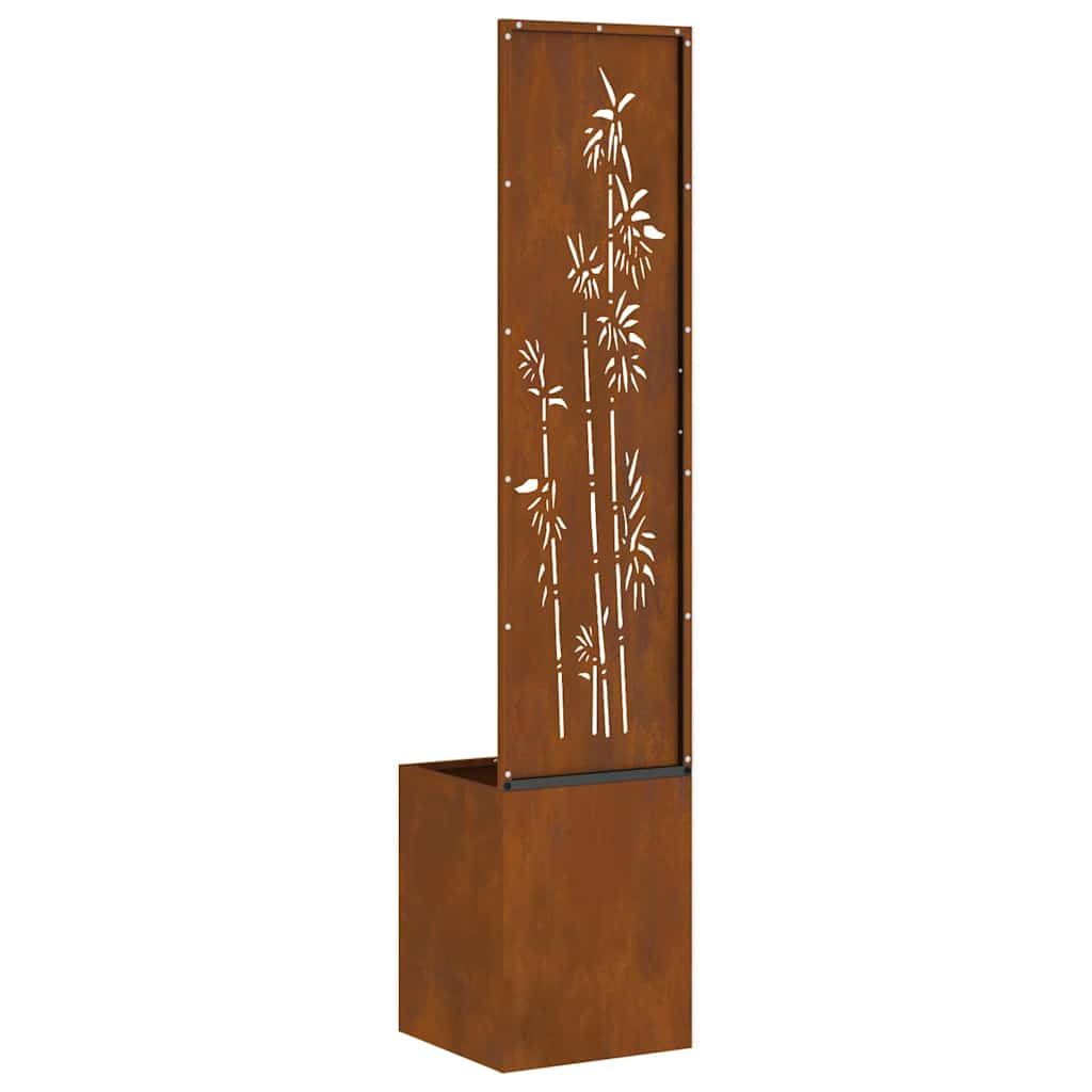 vidaXL Οθόνη Ιδιωτικότητας Κήπου Floral Σκ rusty 32 x 140 εκ.