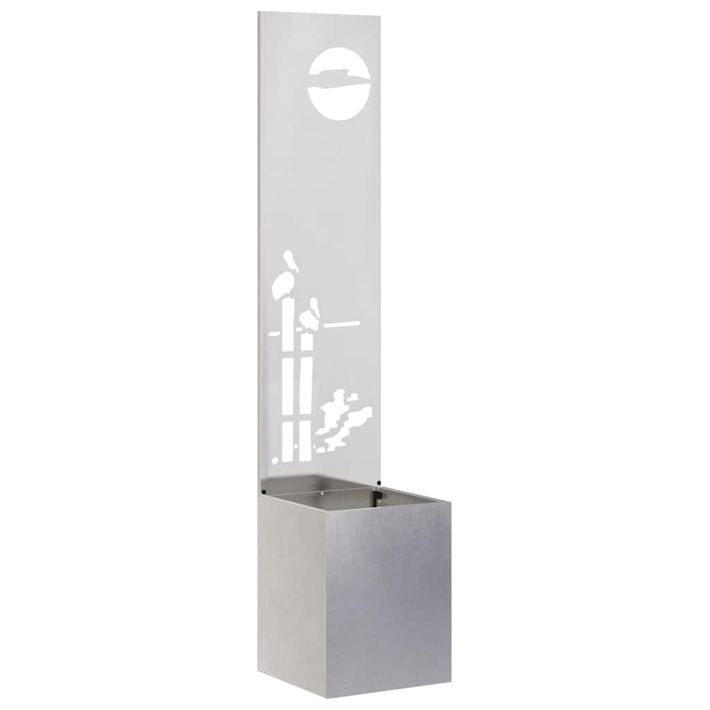 vidaXL Οθόνη Ιδιωτικότητας Κήπου Ασημί 32 x 140 εκ. Ανοξείδωτο ατσάλι