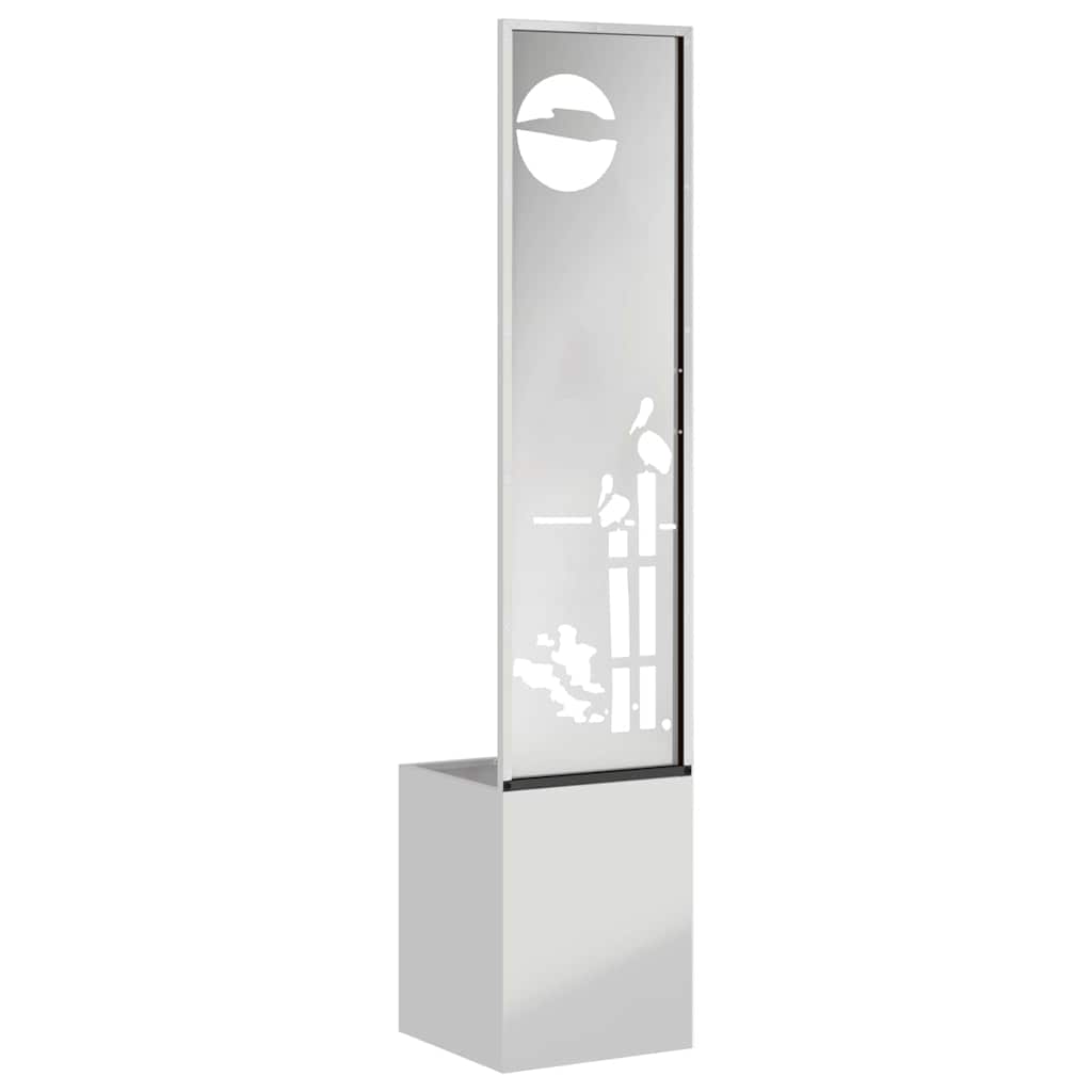 vidaXL Οθόνη Ιδιωτικότητας Κήπου Μαιανδρικό σχέδιο Ασημί 32 x 140 εκ.