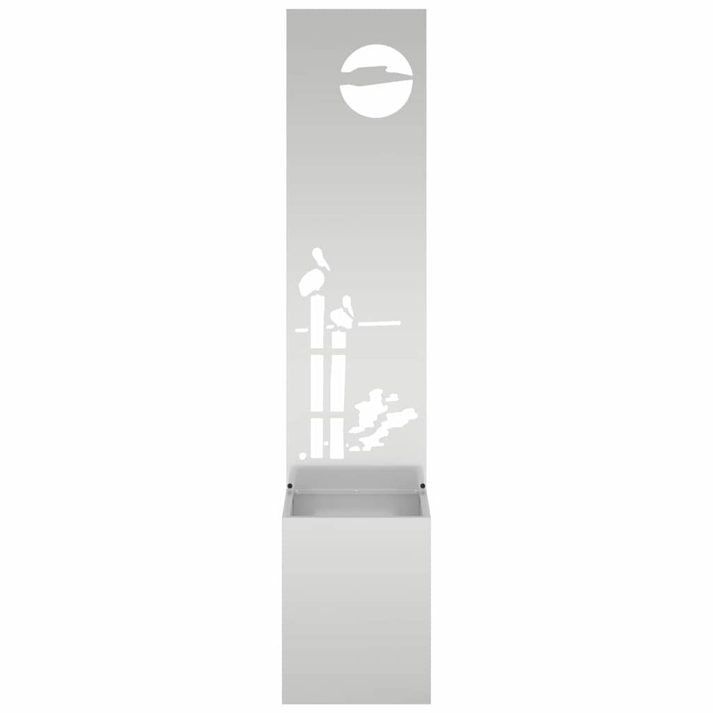 vidaXL Οθόνη Ιδιωτικότητας Κήπου Μαιανδρικό σχέδιο Ασημί 32 x 140 εκ.