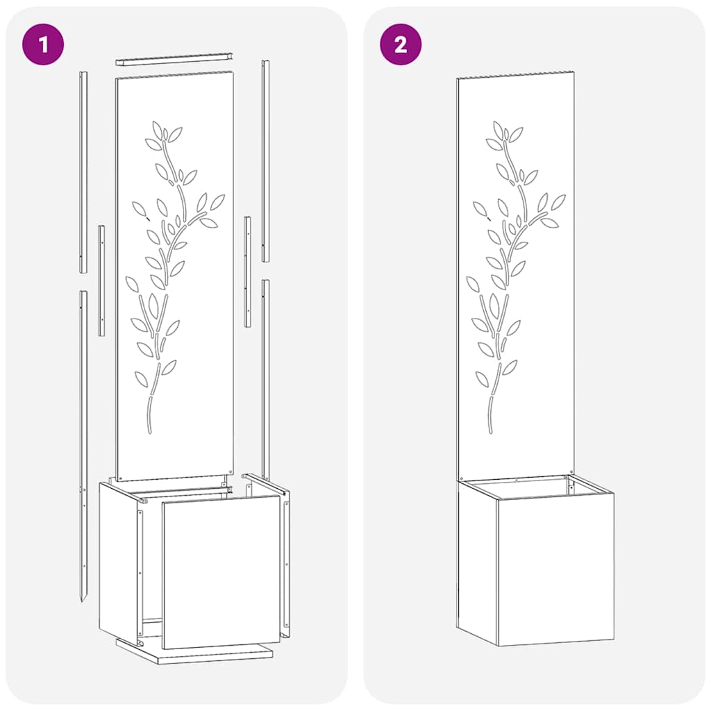 vidaXL Οθόνη Ιδιωτικότητας Κήπου Floral Μαύρο 32 x 140 εκ.