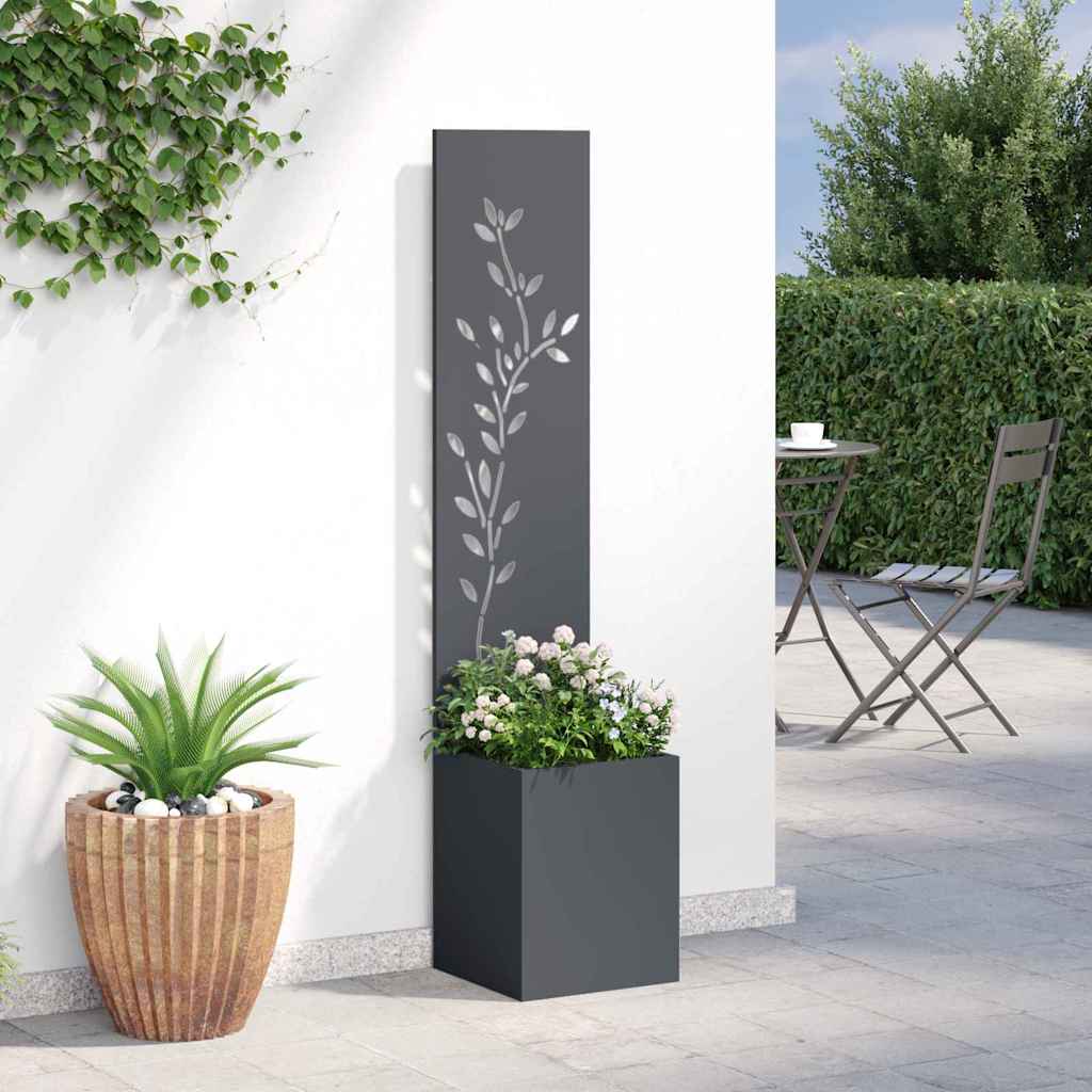 vidaXL Οθόνη Ιδιωτικότητας Κήπου Floral Ανθρακί 32 x 140 εκ.