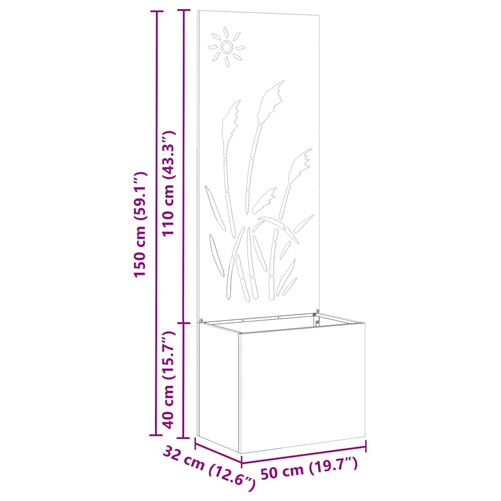 vidaXL Οθόνη Ιδιωτικότητας Κήπου Ασημί 50 x 140 cm Ανοξείδωτο ατσάλι