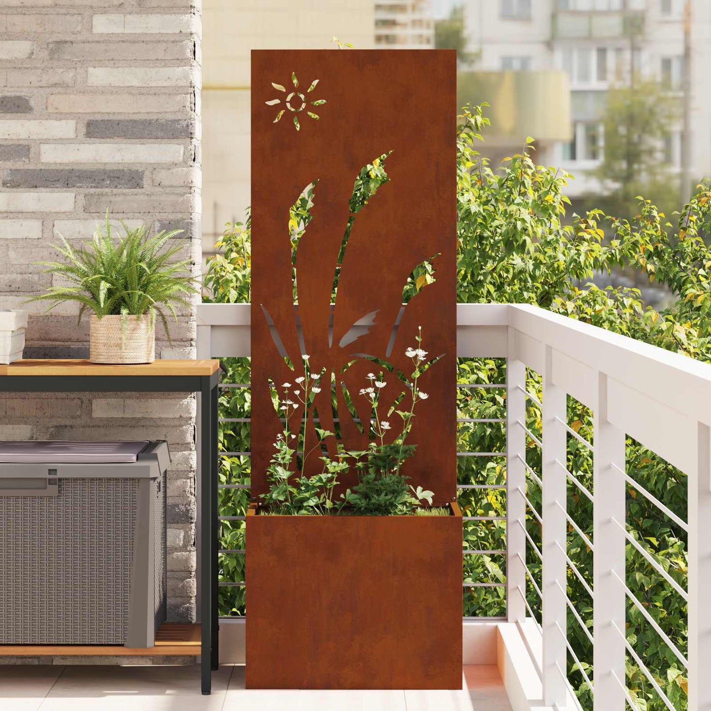 vidaXL Οθόνη Ιδιωτικότητας Κήπου Σκ rusty 50 x 32 x 150 εκ