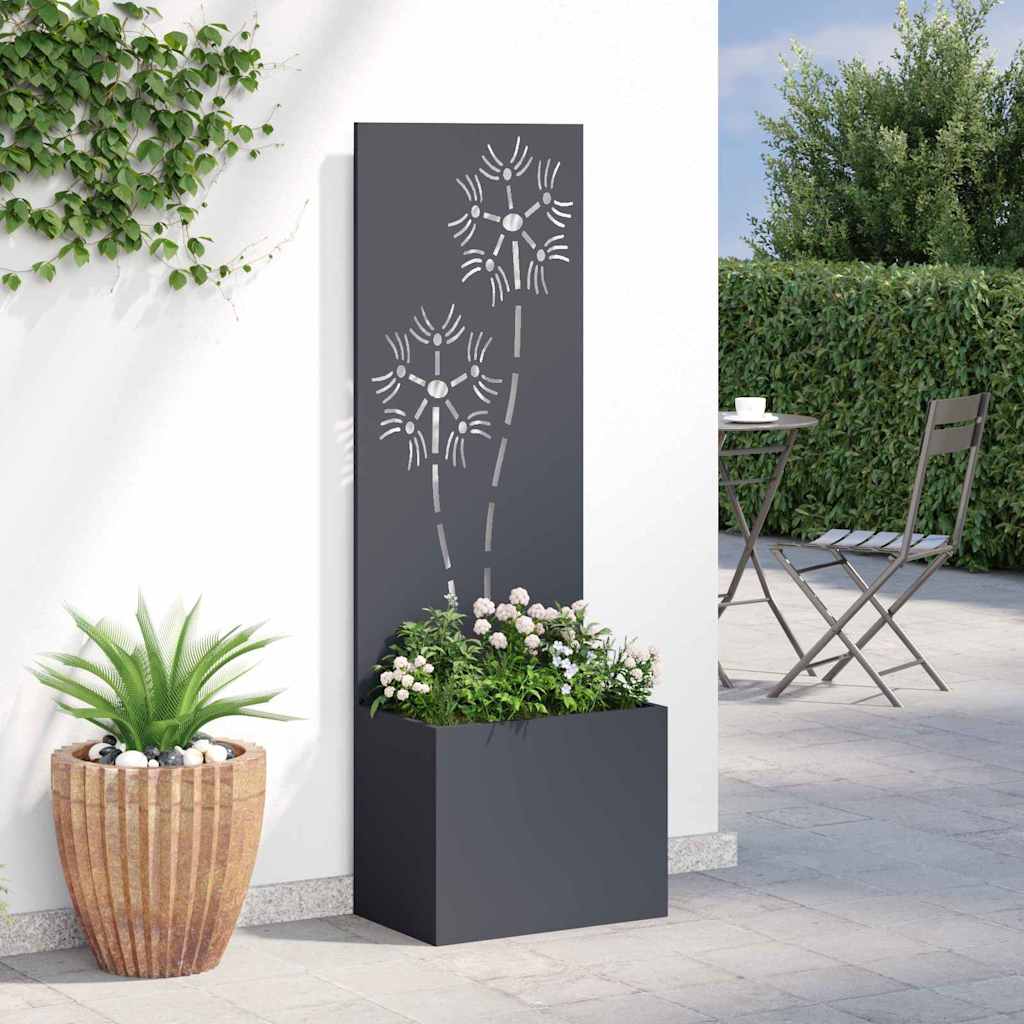 vidaXL Οθόνη Ιδιωτικότητας Κήπου Floral Ανθρακί 50 x 140 cm