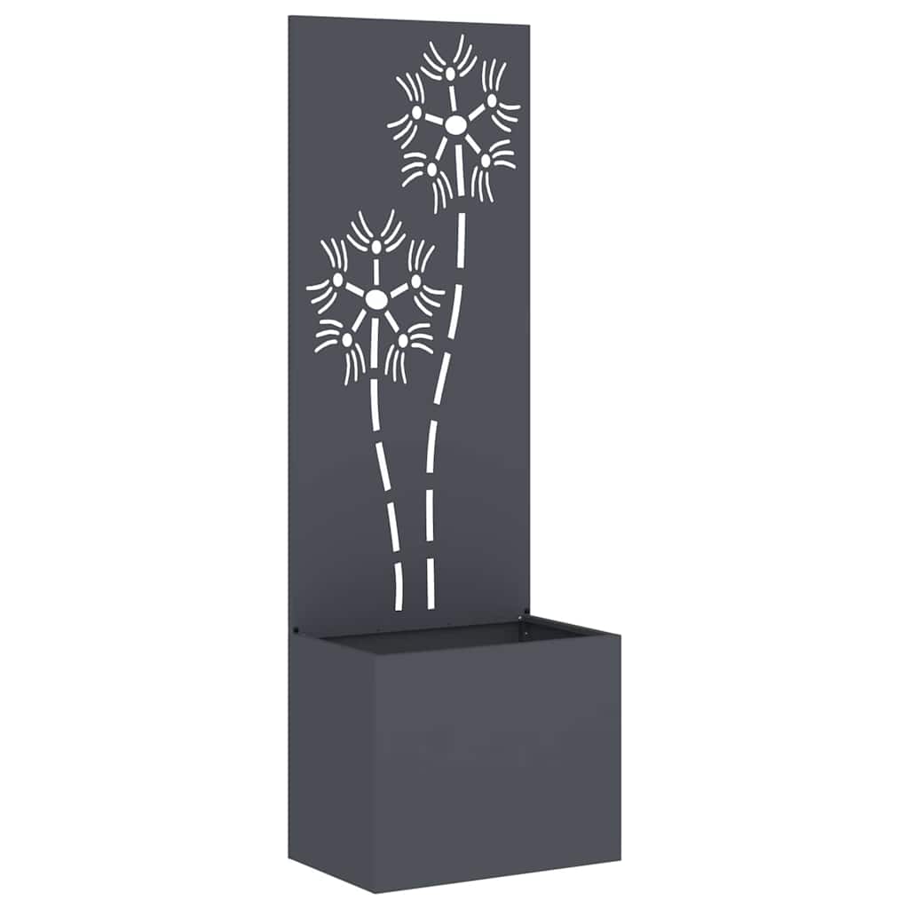 vidaXL Οθόνη Ιδιωτικότητας Κήπου Floral Ανθρακί 50 x 140 cm