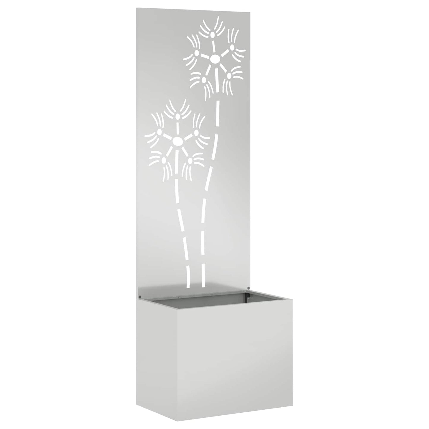 vidaXL Οθόνη Ιδιωτικότητας Κήπου Floral Ασημί 50 x 150 cm