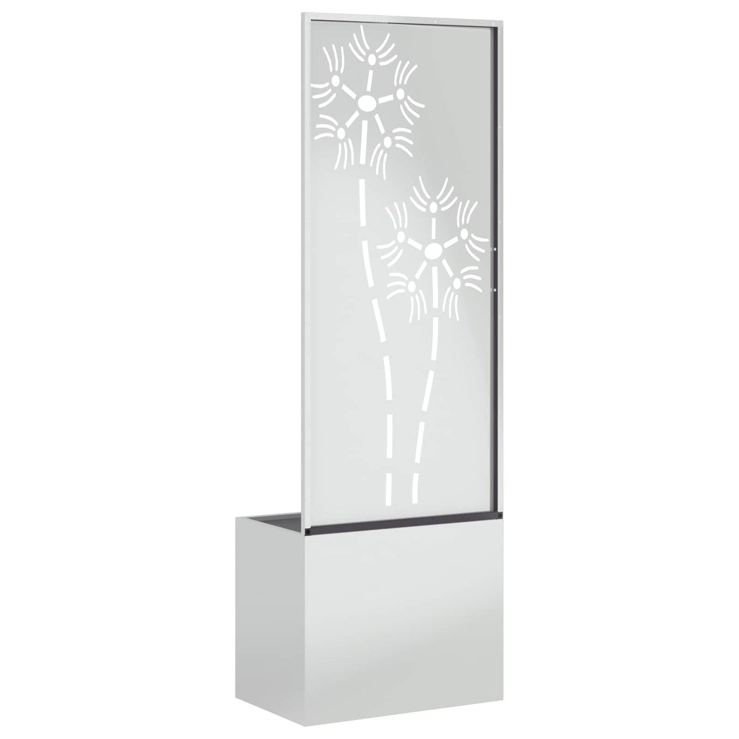 vidaXL Οθόνη Ιδιωτικότητας Κήπου Floral Ασημί 50 x 150 cm