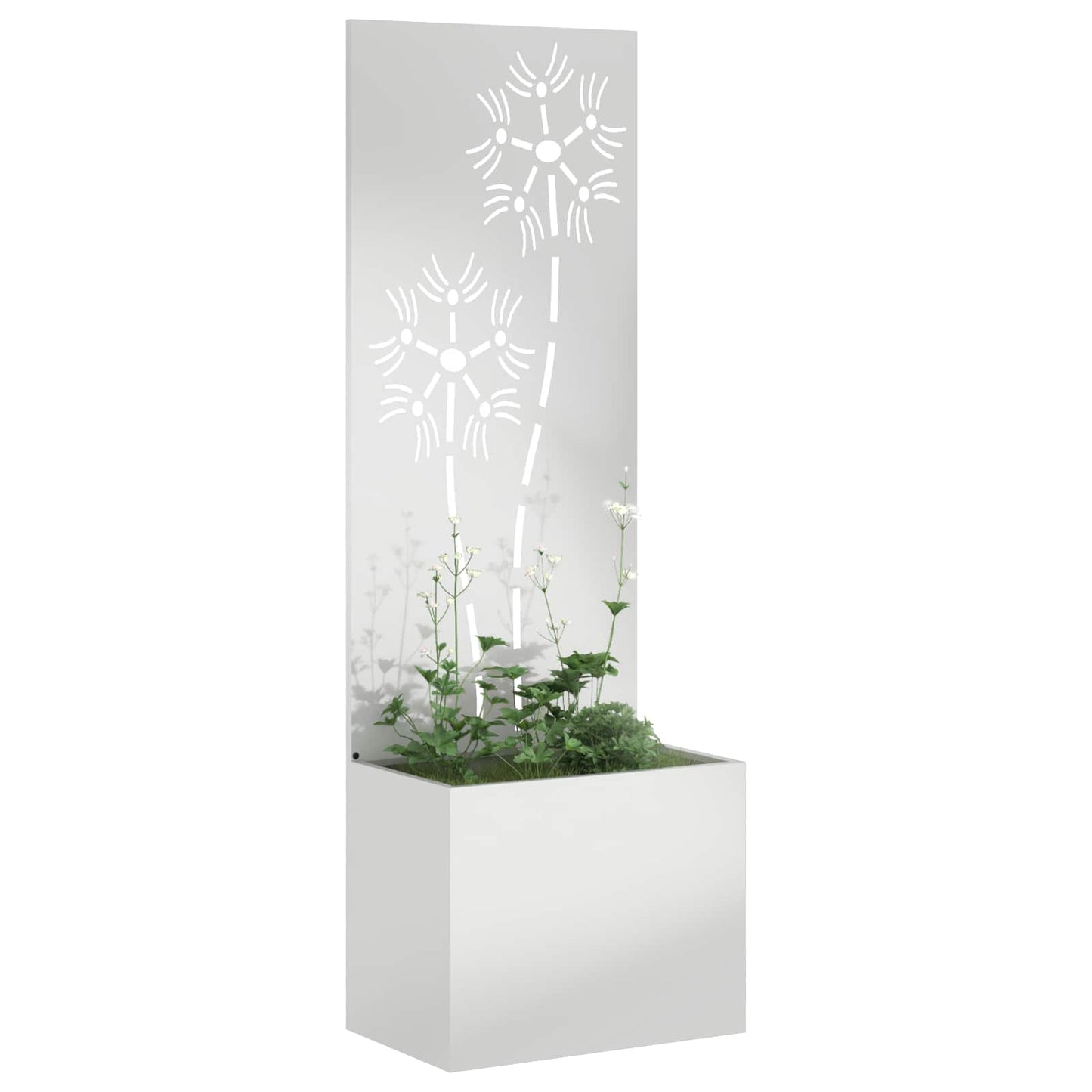 vidaXL Οθόνη Ιδιωτικότητας Κήπου Floral Ασημί 50 x 150 cm