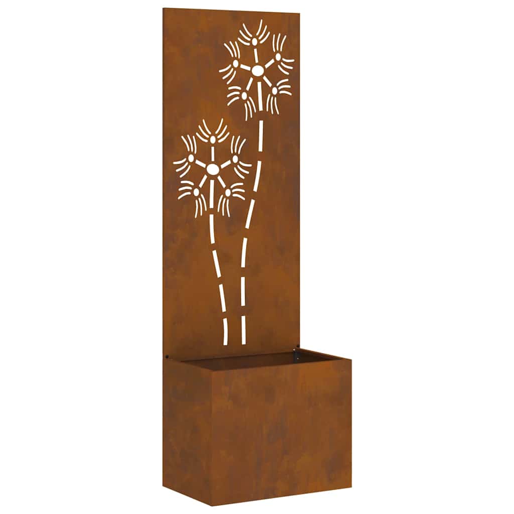 vidaXL Οθόνη Ιδιωτικότητας Κήπου Floral Σκ rusty 50 x 140 cm