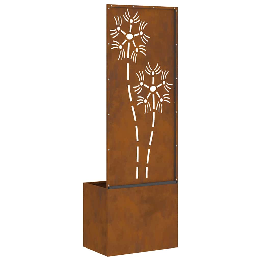 vidaXL Οθόνη Ιδιωτικότητας Κήπου Floral Σκ rusty 50 x 140 cm