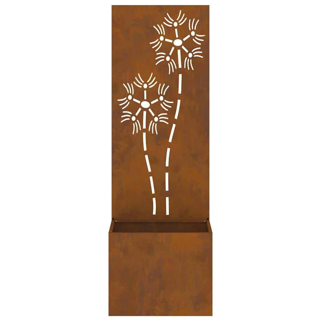 vidaXL Οθόνη Ιδιωτικότητας Κήπου Floral Σκ rusty 50 x 140 cm