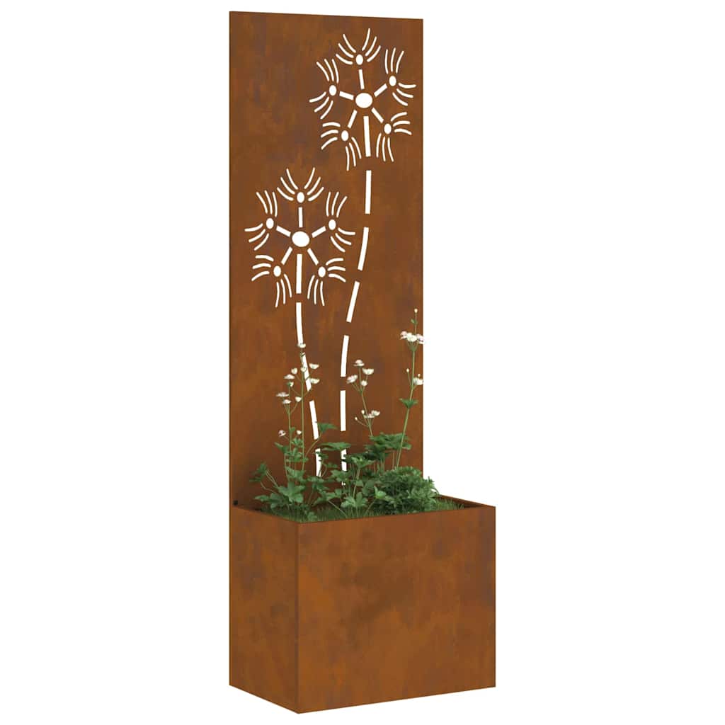 vidaXL Οθόνη Ιδιωτικότητας Κήπου Floral Σκ rusty 50 x 140 cm