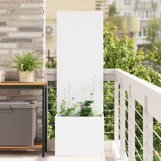 vidaXL Οθόνη Ιδιωτικότητας Κήπου Μαιανδρικό σχέδιο Λευκό 50 x 140 cm