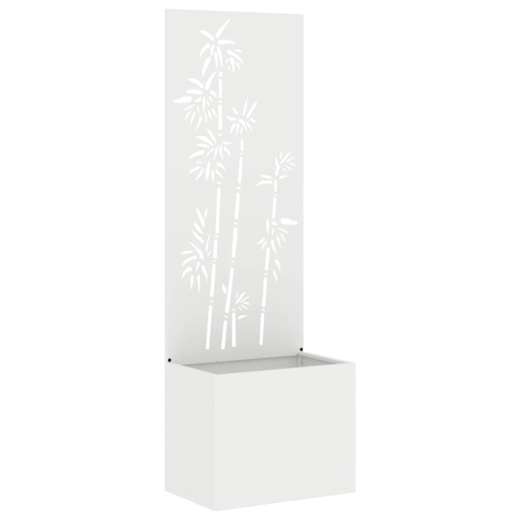 vidaXL Οθόνη Ιδιωτικότητας Κήπου Floral Λευκό 50 x 140 cm