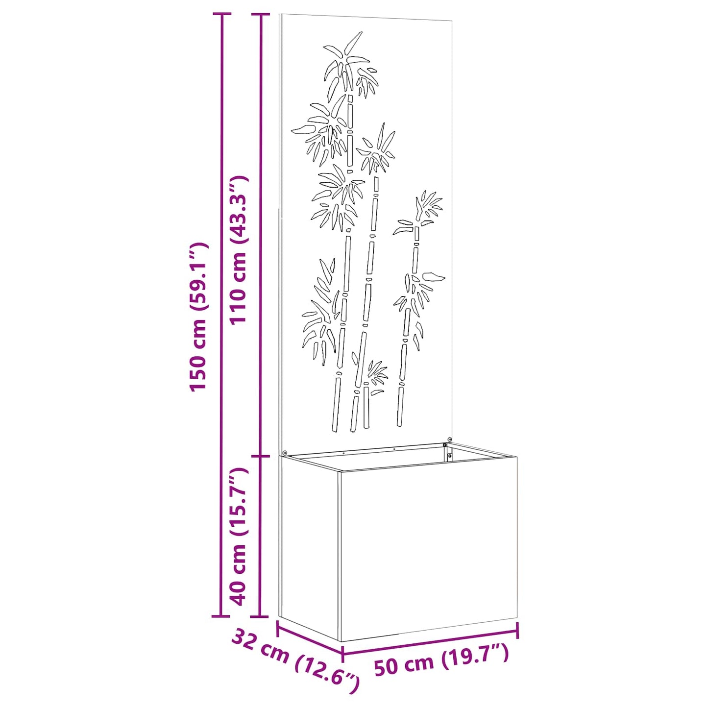 vidaXL Οθόνη Ιδιωτικότητας Κήπου Floral Λευκό 50 x 140 cm