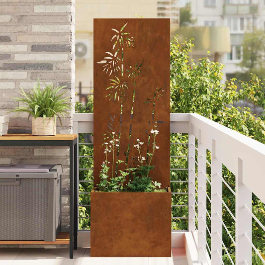 vidaXL Οθόνη Ιδιωτικότητας Κήπου Floral Σκ rusty 50 x 140 cm