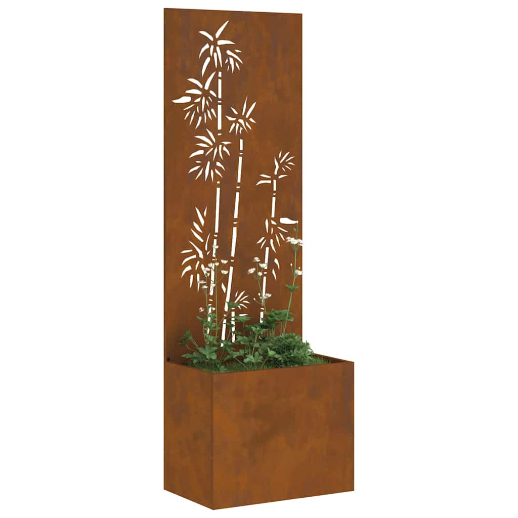 vidaXL Οθόνη Ιδιωτικότητας Κήπου Floral Σκ rusty 50 x 140 cm