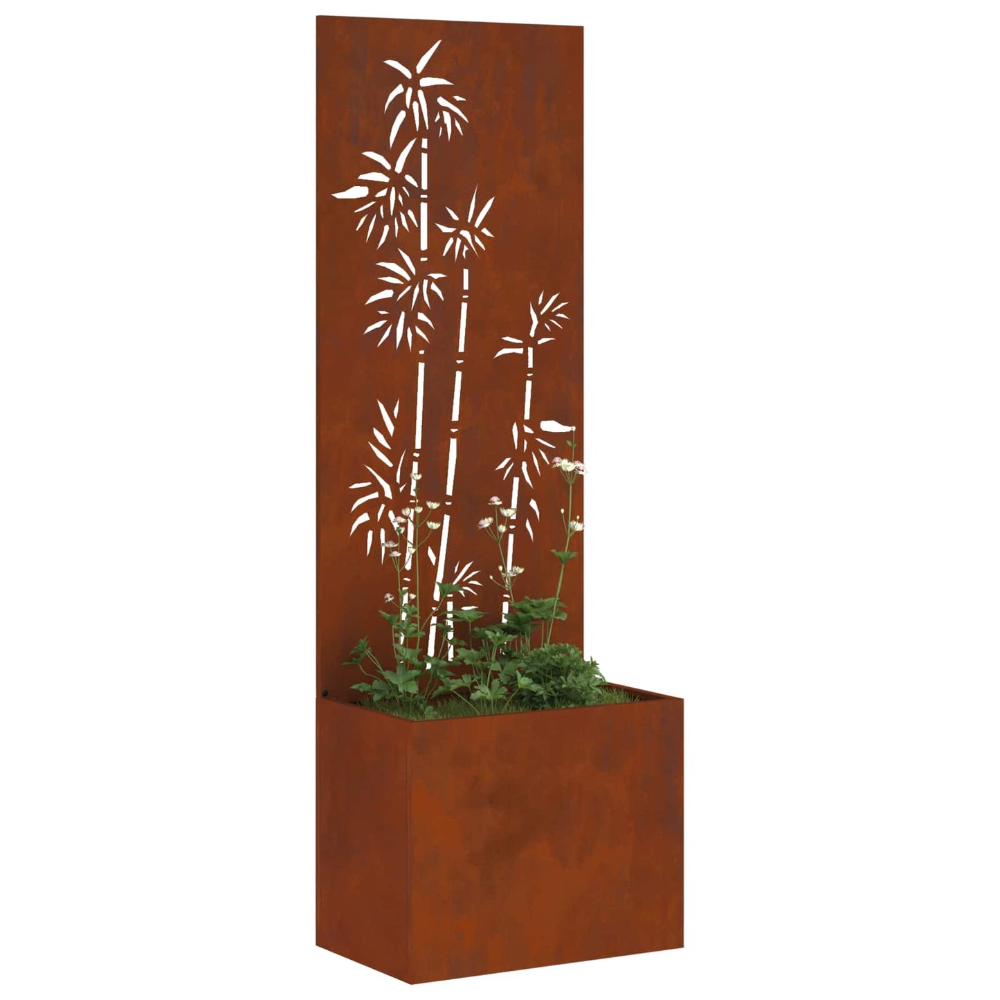 vidaXL Οθόνη Ιδιωτικότητας Κήπου Floral Σκ rusty 50 x 32 x 150 εκ