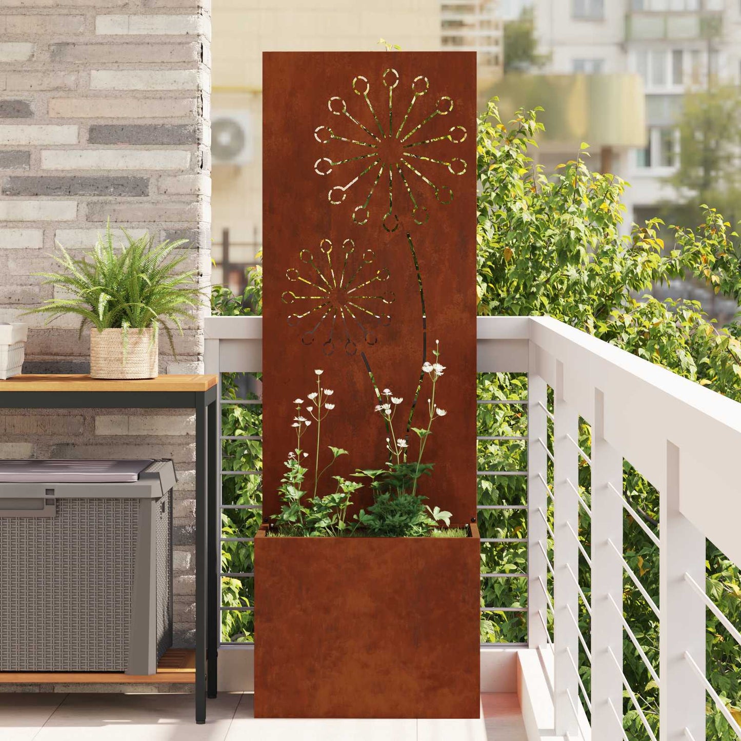 vidaXL Οθόνη Ιδιωτικότητας Κήπου Σκ rusty 50 x 32 x 150 εκ
