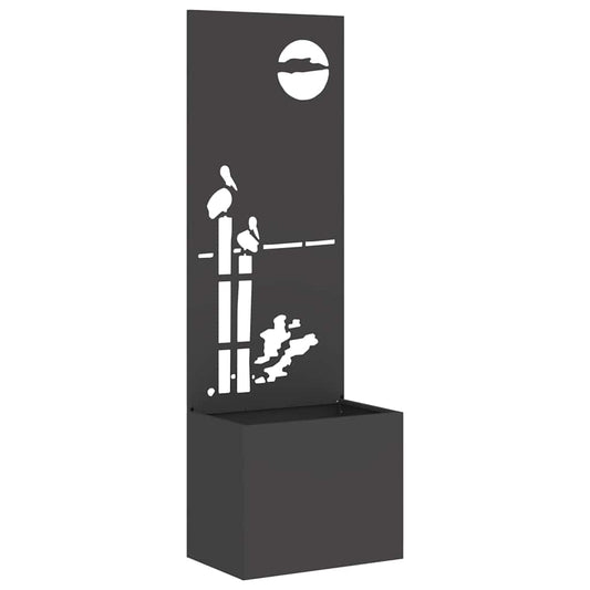 vidaXL Οθόνη Ιδιωτικότητας Κήπου Μαιανδρικό σχέδιο Μαύρο 50 x 140 cm