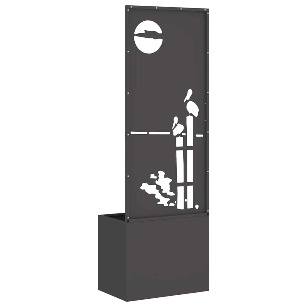 vidaXL Οθόνη Ιδιωτικότητας Κήπου Μαιανδρικό σχέδιο Μαύρο 50 x 140 cm