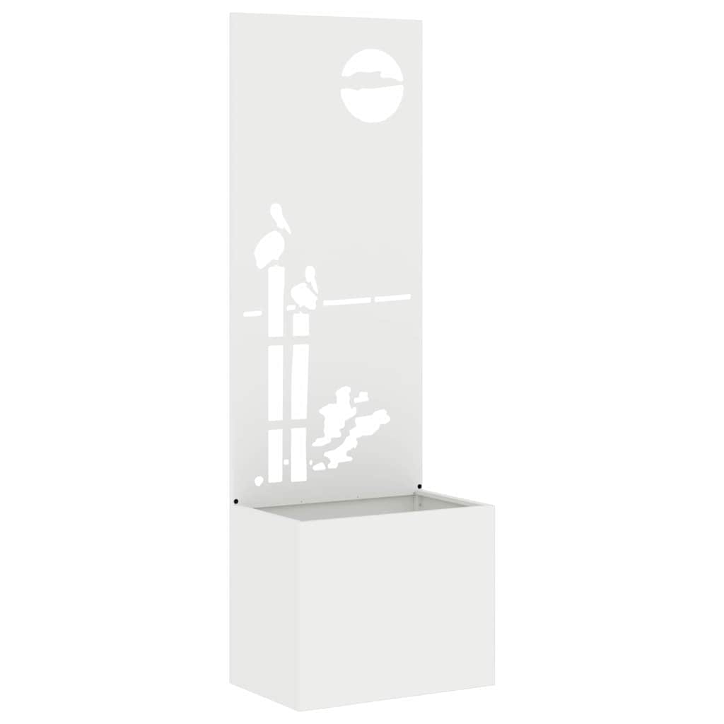 vidaXL Οθόνη Ιδιωτικότητας Κήπου Μαιανδρικό σχέδιο Λευκό 50 x 140 cm