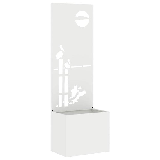 vidaXL Οθόνη Ιδιωτικότητας Κήπου Μαιανδρικό σχέδιο Λευκό 50 x 140 cm