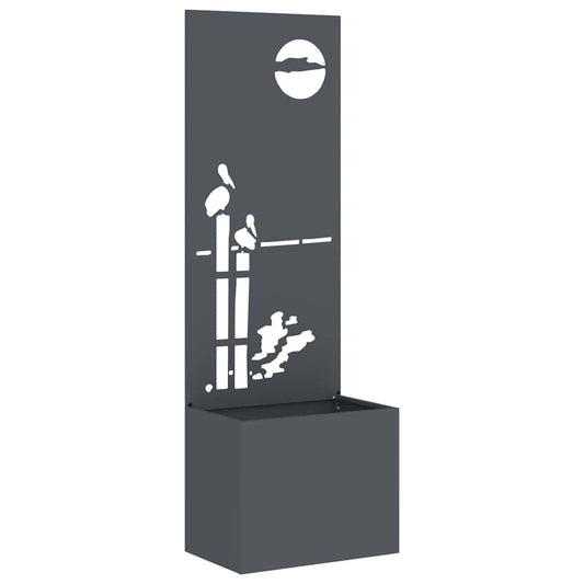 vidaXL Οθόνη Ιδιωτικότητας Κήπου Μαιανδρικό σχέδιο Ανθρακί 50 x 140 cm