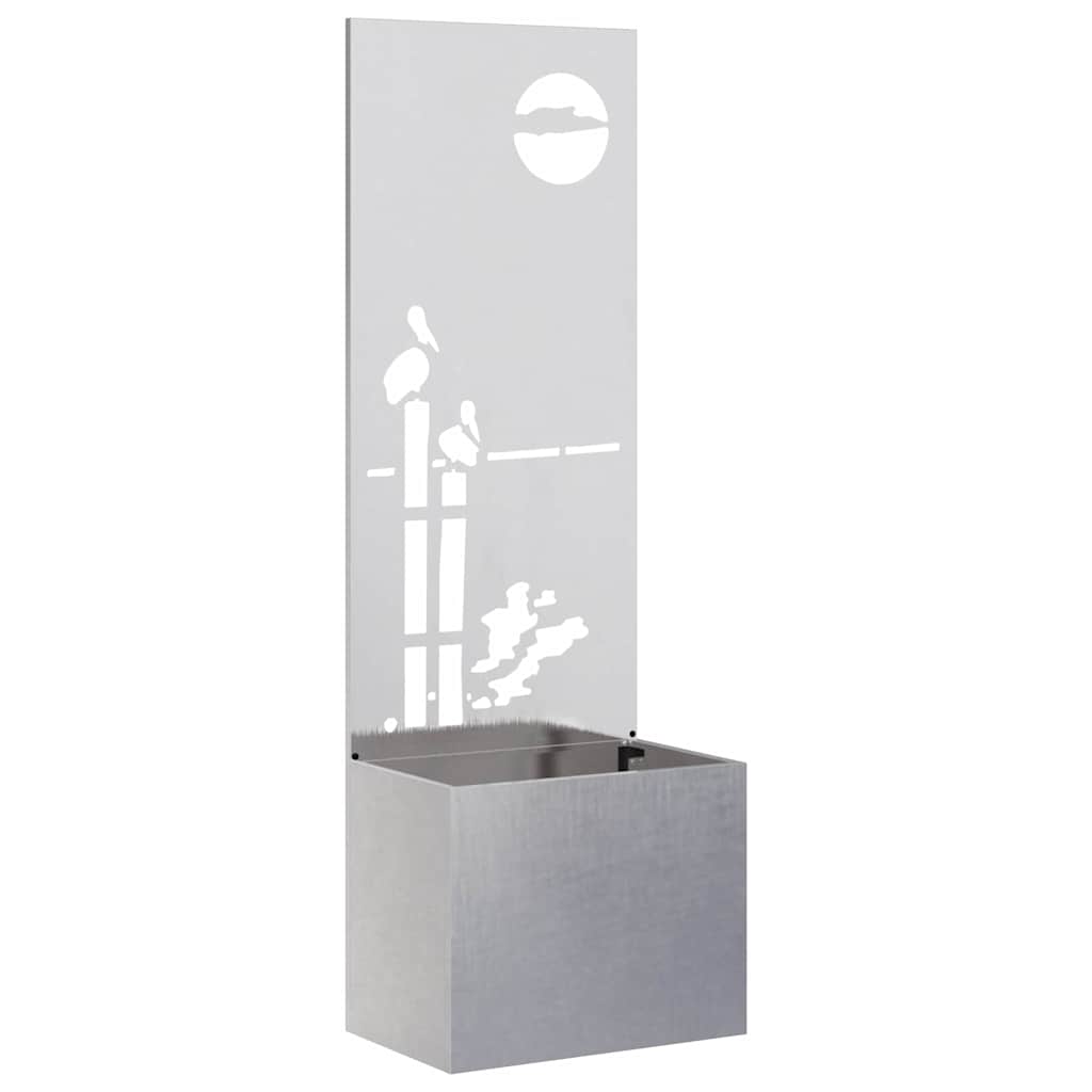 vidaXL Οθόνη Ιδιωτικότητας Κήπου Ασημί 50 x 140 cm Ανοξείδωτο ατσάλι