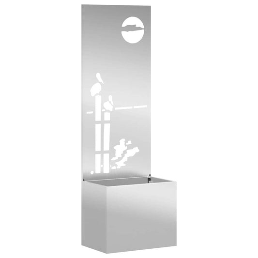 vidaXL Οθόνη Ιδιωτικότητας Κήπου Μαιανδρικό σχέδιο Ασημί 50 x 140 cm