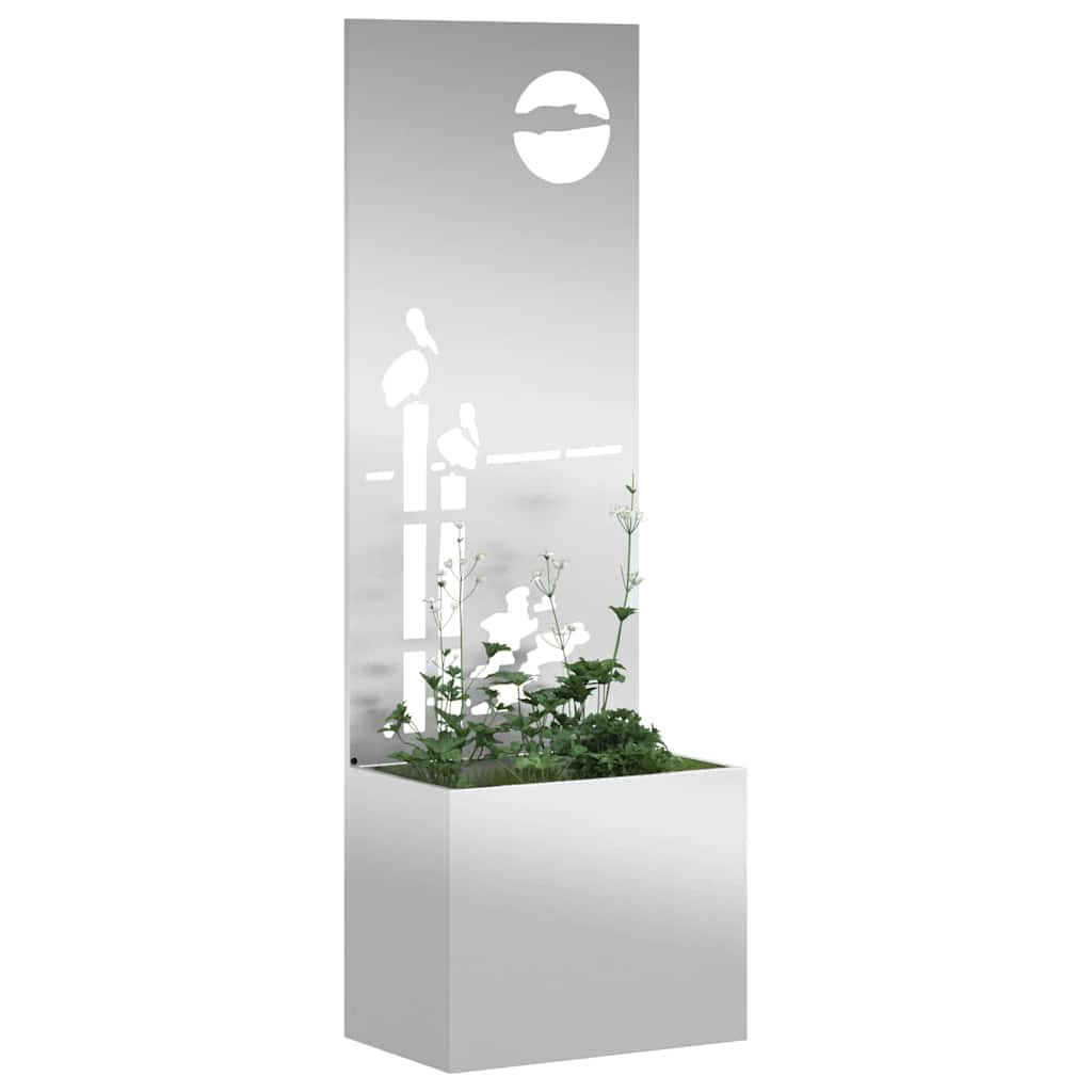 vidaXL Οθόνη Ιδιωτικότητας Κήπου Μαιανδρικό σχέδιο Ασημί 50 x 140 cm