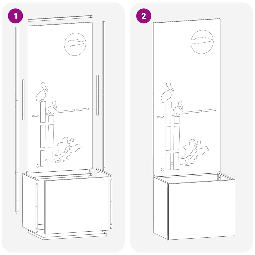 vidaXL Οθόνη Ιδιωτικότητας Κήπου Σκ rusty 50 x 140 cm
