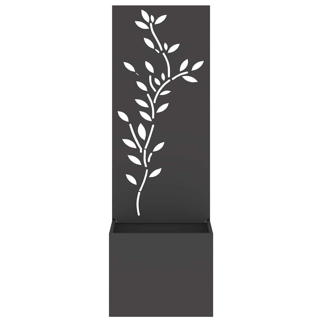 vidaXL Οθόνη Ιδιωτικότητας Κήπου Floral Μαύρο 50 x 140 cm