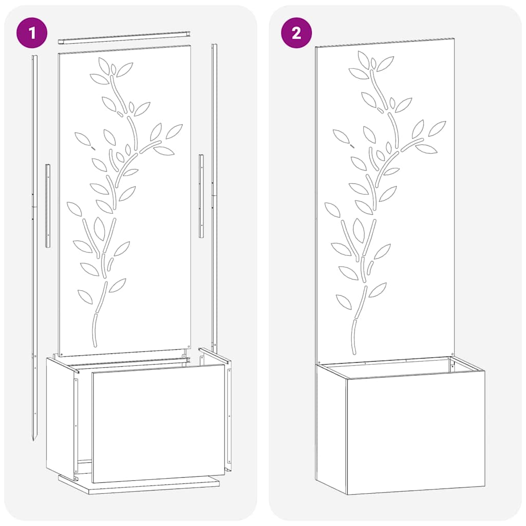 vidaXL Οθόνη Ιδιωτικότητας Κήπου Floral Ανθρακί 50 x 140 cm
