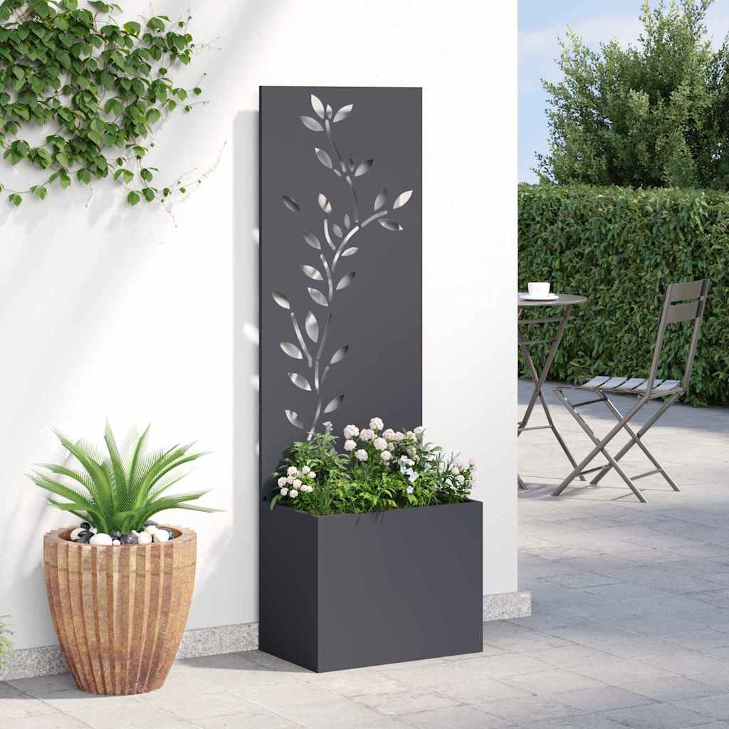 vidaXL Οθόνη Ιδιωτικότητας Κήπου Floral Ανθρακί 50 x 140 cm