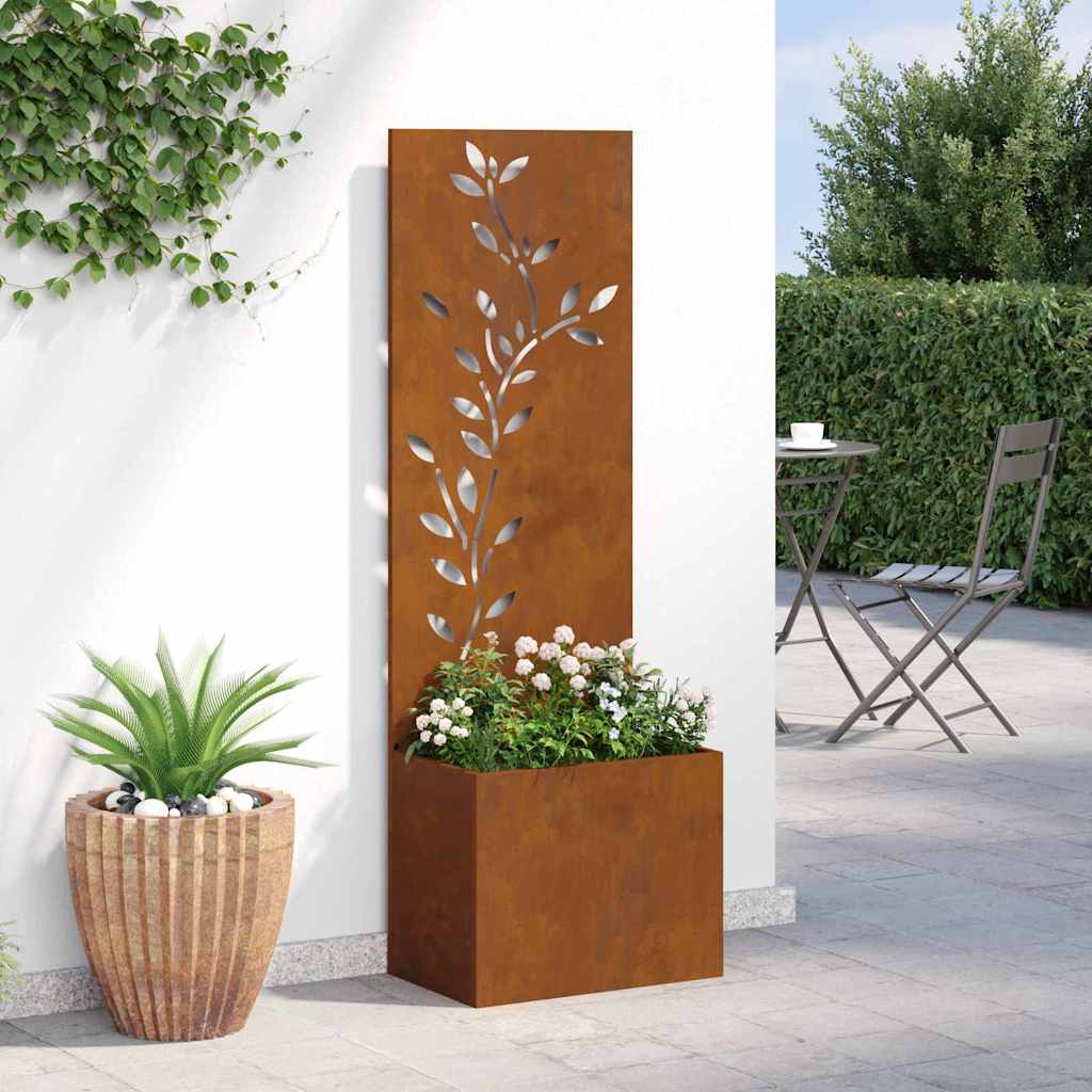 vidaXL Οθόνη Ιδιωτικότητας Κήπου Floral Σκ rusty 50 x 140 cm