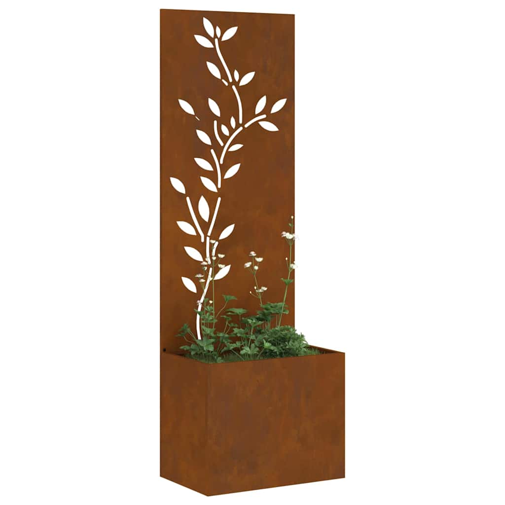 vidaXL Οθόνη Ιδιωτικότητας Κήπου Floral Σκ rusty 50 x 140 cm