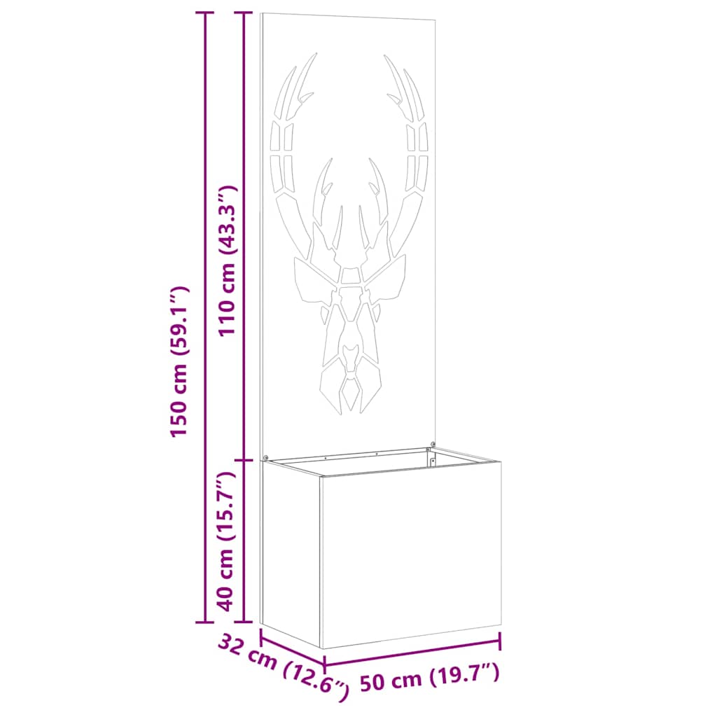 vidaXL Οθόνη Ιδιωτικότητας Κήπου Animal Print Ανθρακί 50 x 140 cm