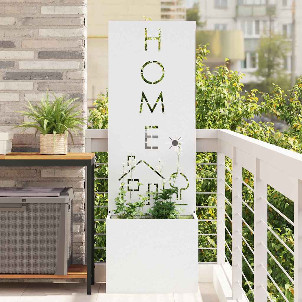 vidaXL Οθόνη Ιδιωτικότητας Κήπου Μαιανδρικό σχέδιο Λευκό 50 x 140 cm