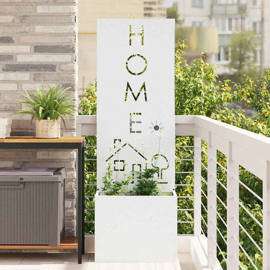 vidaXL Οθόνη Ιδιωτικότητας Κήπου Μαιανδρικό σχέδιο Λευκό 50 x 140 cm