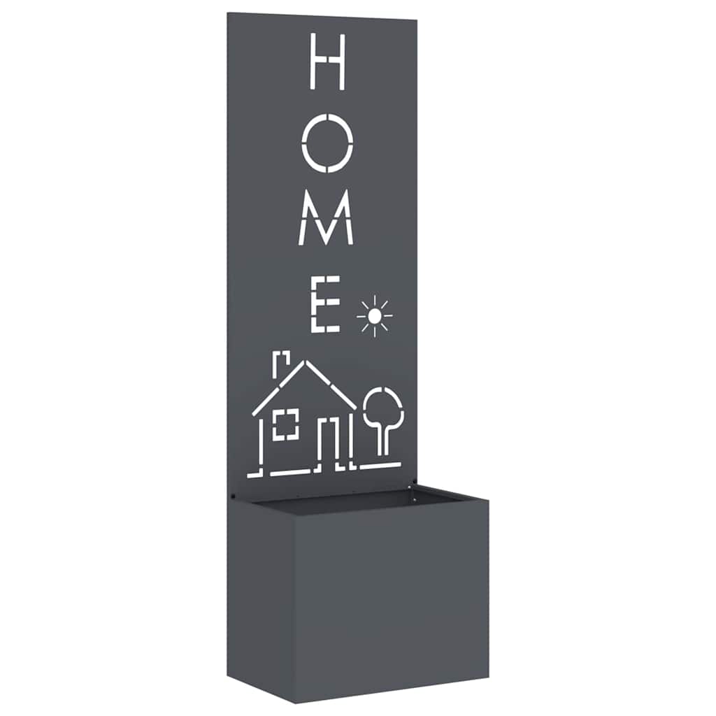 vidaXL Γλάστρα Κήπου με Διακοσμητική Πάνελ Ανθρακί 50 x 140 cm