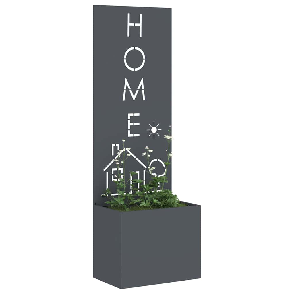 vidaXL Γλάστρα Κήπου με Διακοσμητική Πάνελ Ανθρακί 50 x 140 cm