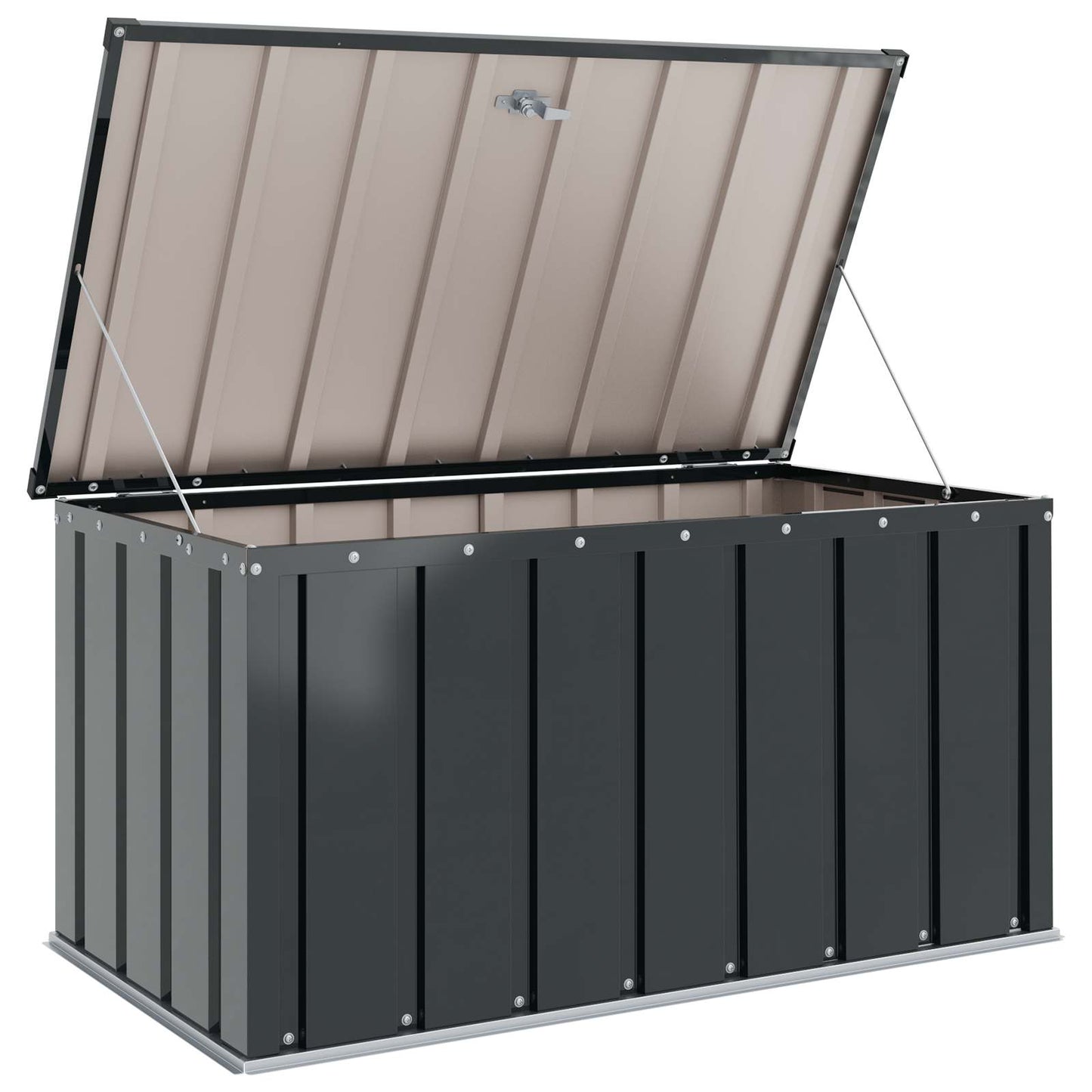 vidaXL Κουτί αποθήκευσης κήπου Μαύρο 101 x 56,5 x 50 εκ Ατσάλι