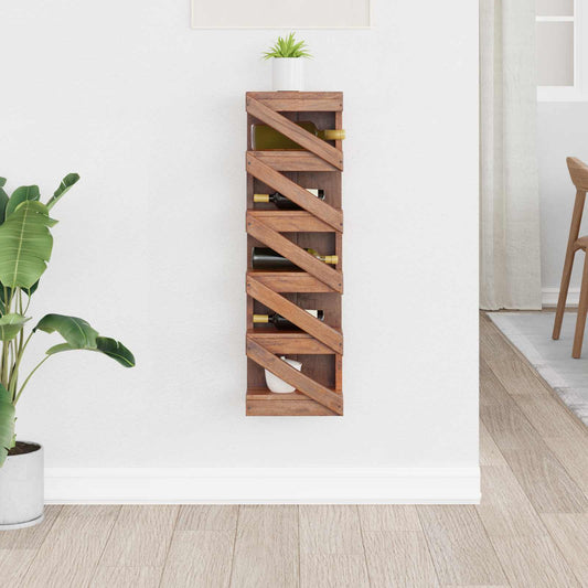 vidaXL Ράφι Κρασιού Φυσικό 24 x 14 x 80 εκ Στερεό ξύλο Μαόνι