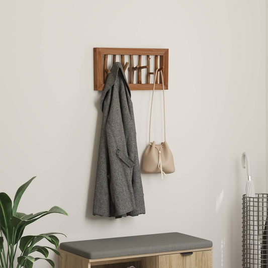 vidaXL Κρεμάστρα Καφέ 50 x 11 x 25 εκ Στερεό ξύλο Μαόνι