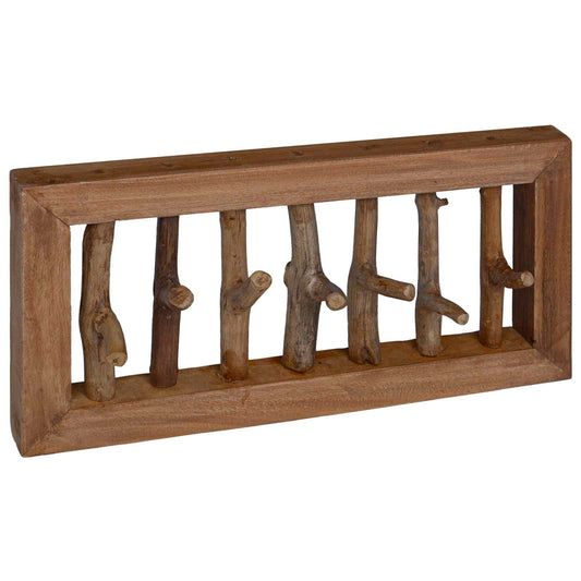 vidaXL Κρεμάστρα Καφέ 50 x 11 x 25 εκ Στερεό ξύλο Μαόνι