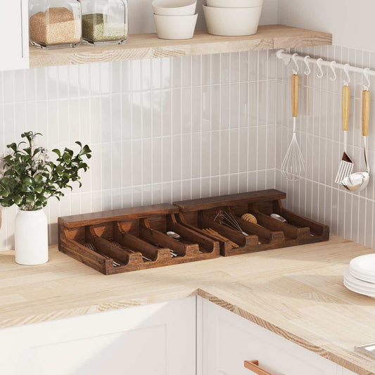 vidaXL Θήκη Καφέ 36 x 30 x 10 εκ. Στερεό ξύλο Μαόνι