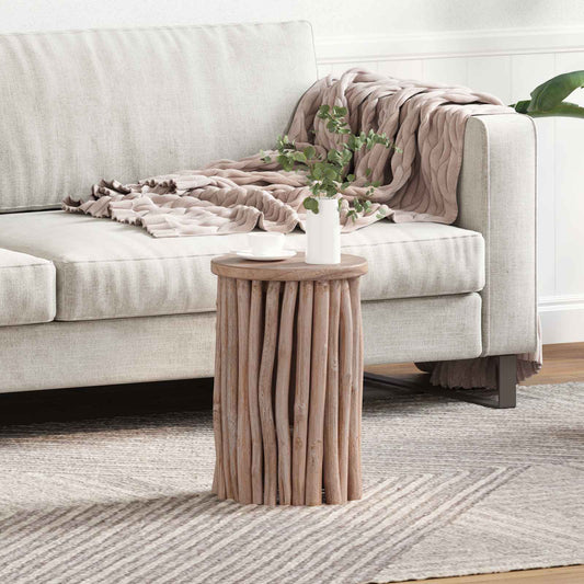 vidaXL Σκαμνί Φυσικό 30 x 30 x 45 εκ. Στερεό Ξύλο Τίκ